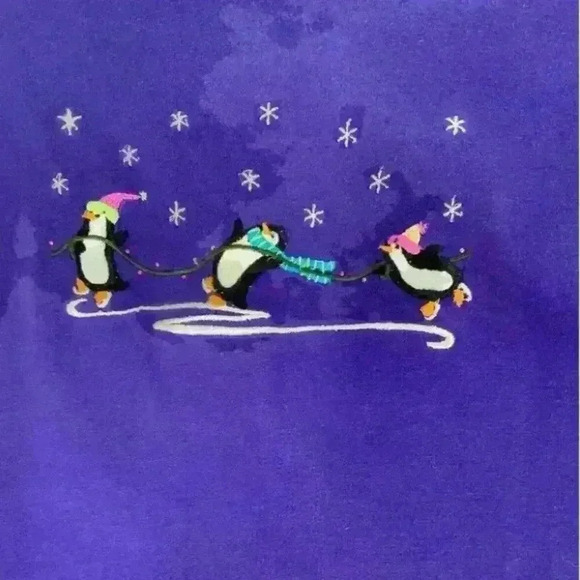 M&C Sportswear Penguins Christmas Juniors Teens T Shirt Tee Size Large - Picture 3 of 6